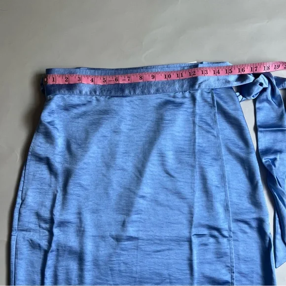 Wildfang The Empower Satin Wrap Skirt Women Light Blue XS NWT - Picture 4 of 9